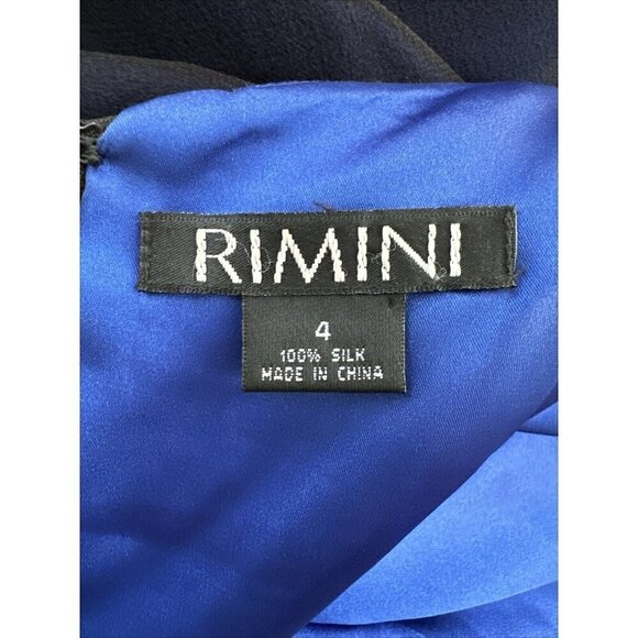 Rimini Womens 4 Sleeveless 100% Silk Cocktail Midi Dress Sheer Layered Tiers - Picture 9 of 11